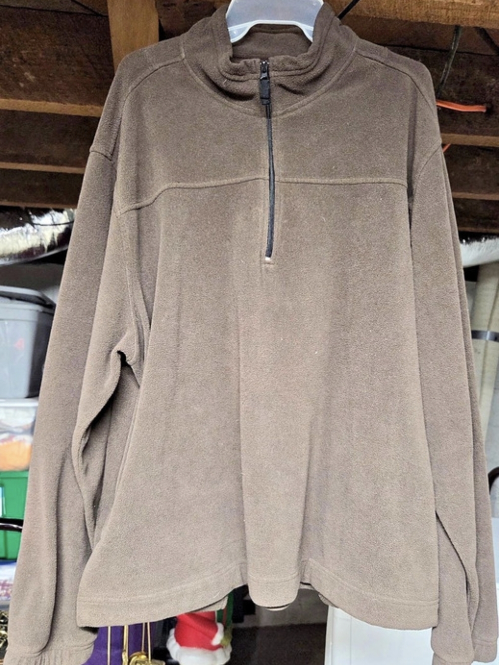 SaddleBred Micro Fleece Quarter Zip Pullover Brown XL